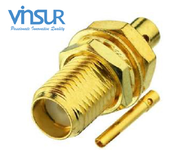 1152123C -- RF CONNECTOR - 50OHMS, SMA FEMALE, STRAIGHT, BULKHEAD REAR MOUNT, SOLDER TYPE,RG405 CABLE